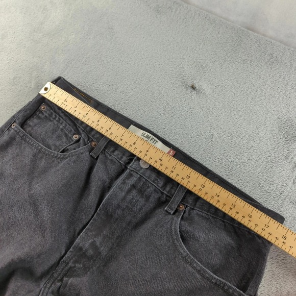 Vintage Levis Jeans Mens 36 (Fits 36x30) Black Faded 505 Slim Straight Denim Y2K - Picture 8 of 13